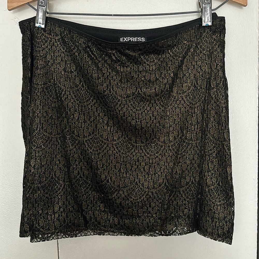 Gold Metallic Lace Mini